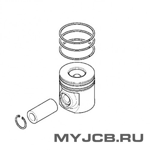 Поршень в сборе (стандарт) JCB Dieselmax 320/09211
