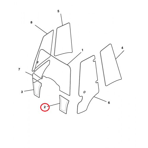 Стекло лобовое нижнее, левое 3СХ-4CX (аналог) JCB 333/R4242; 827/80141