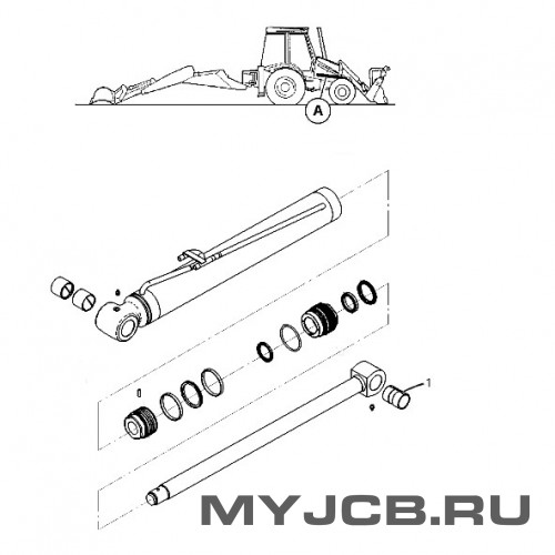 Втулка разрезная гидроцилиндра подъема передней стрелы (аналог) JCB 1208/0015